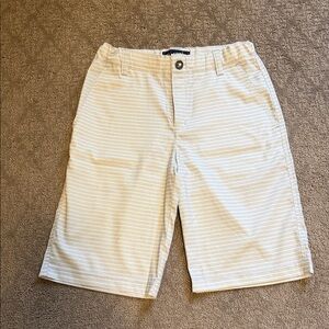 Classic Beige Striped Kids Shorts